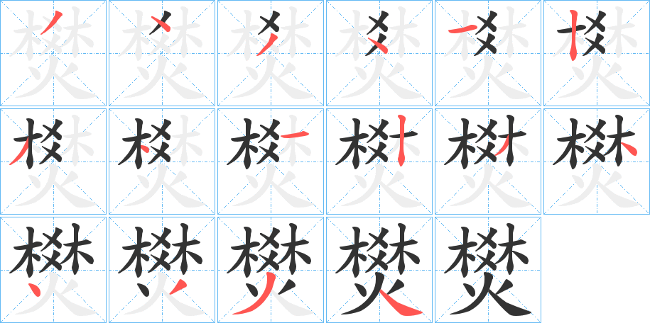 燓字的分步写法