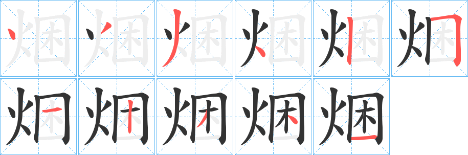 焑字的分步写法