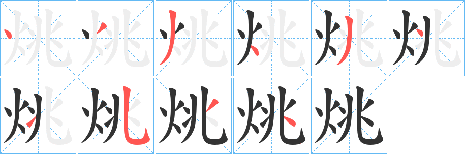 烑字的分步写法