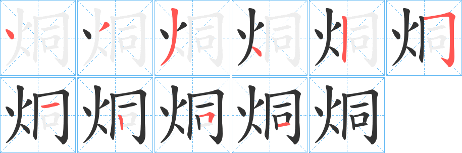 烔字的分步写法