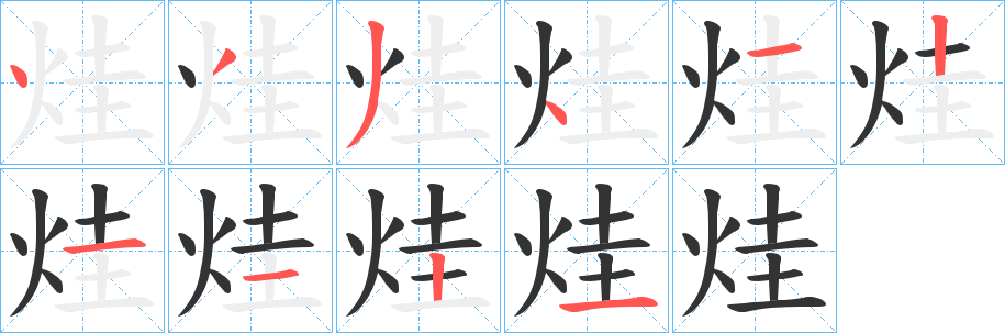 烓字的分步写法