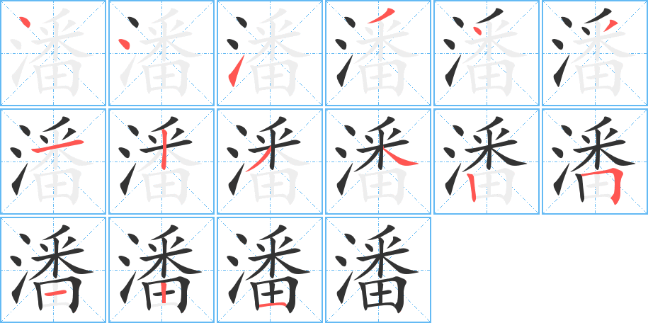 潘字的分步写法