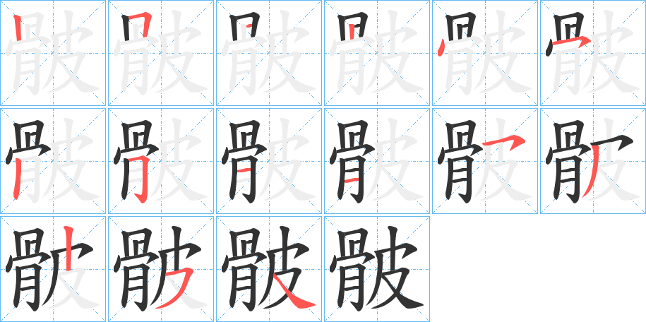 骳字的分步写法