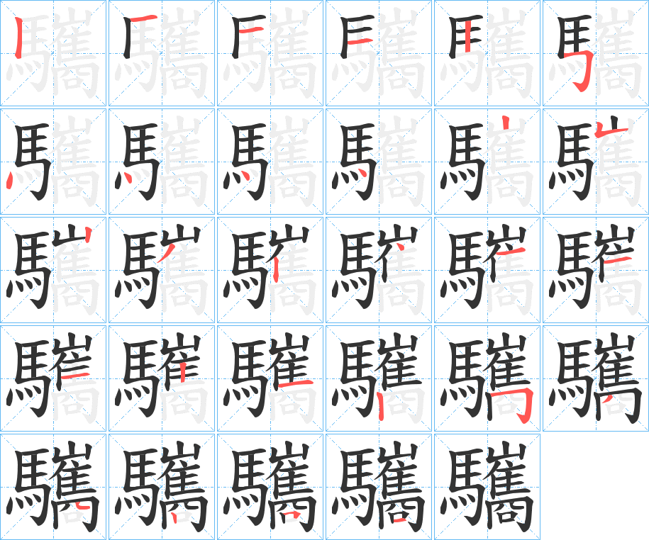 驨字的分步写法