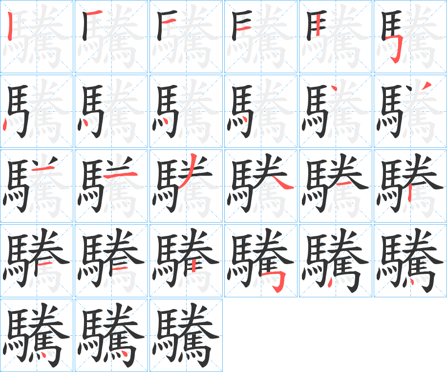 驣字的分步写法