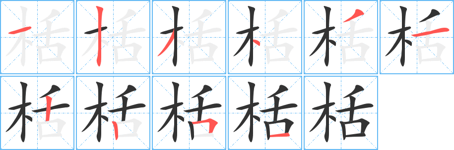 栝字的分步写法