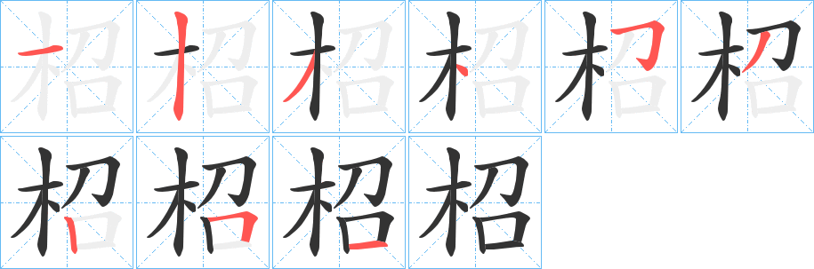 柖字的分步写法
