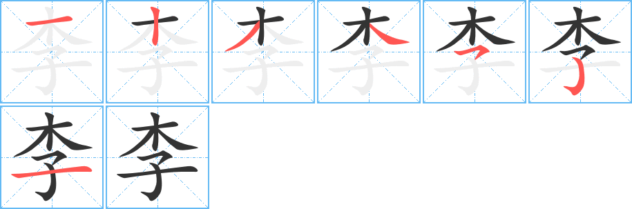 李字的分步写法
