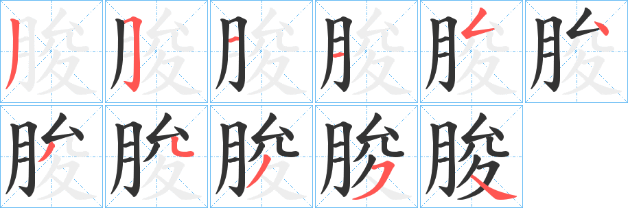 朘字的分步写法