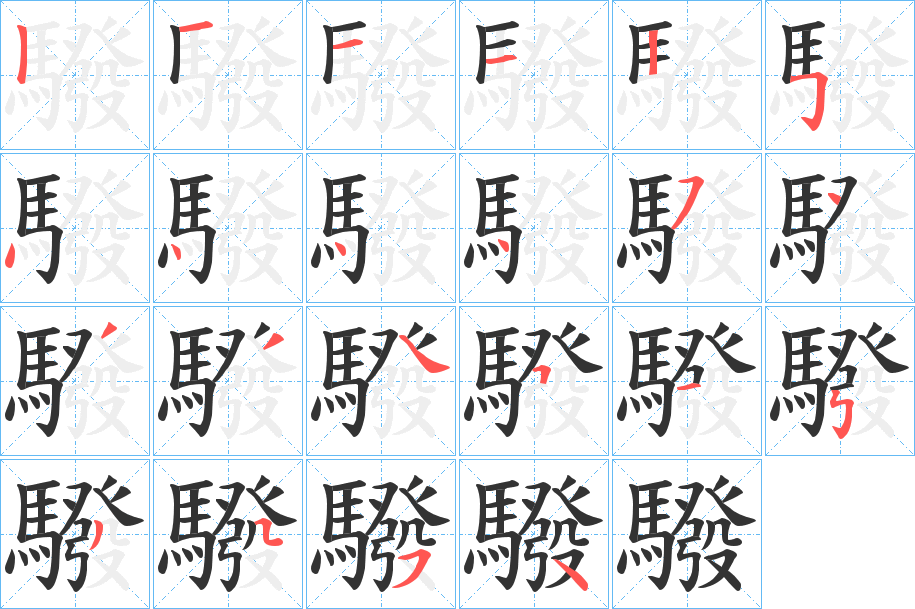 驋字的分步写法