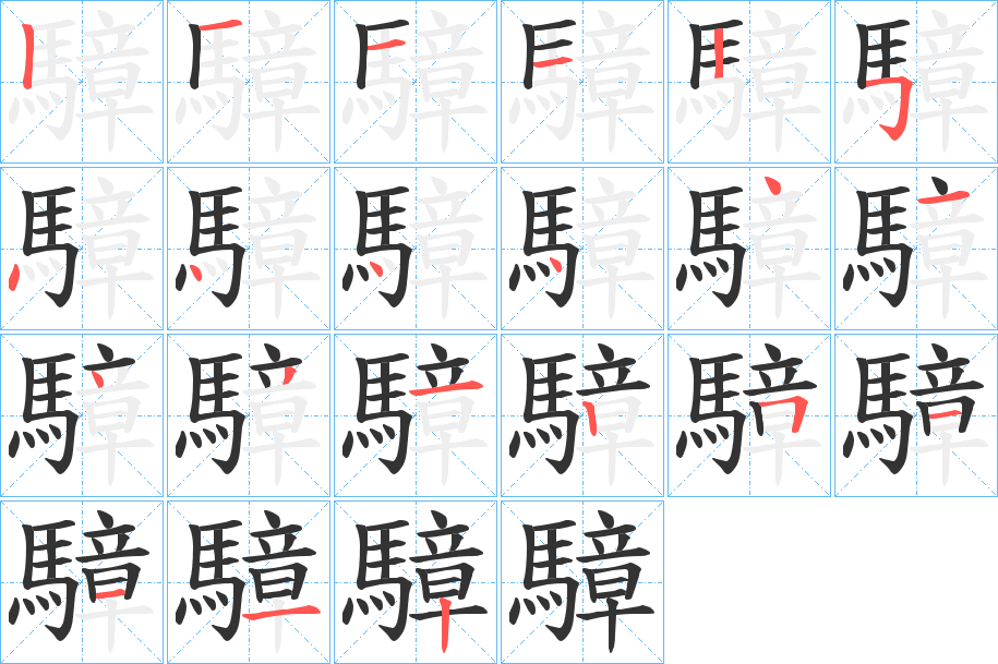 騿字的分步写法