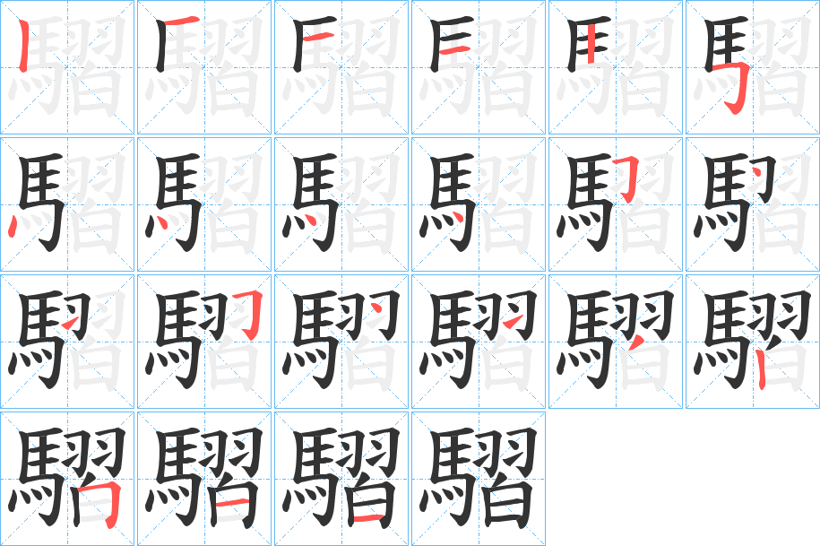 騽字的分步写法