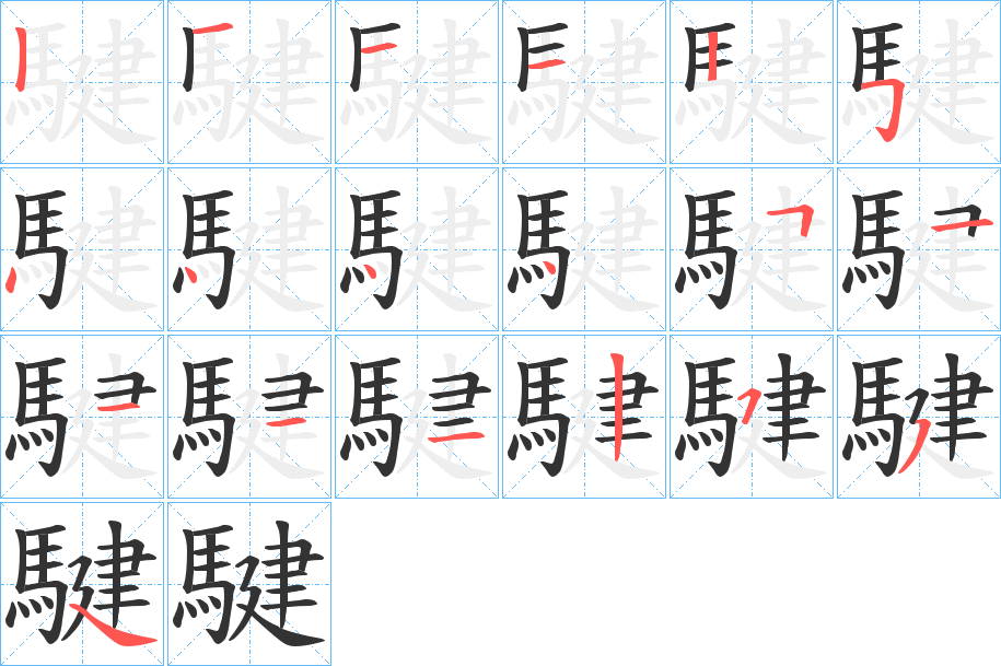 騝字的分步写法