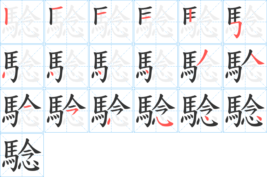 騐字的分步写法