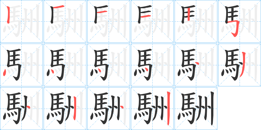駲字的分步写法