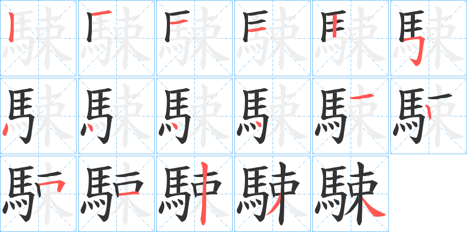 駷字的分步写法