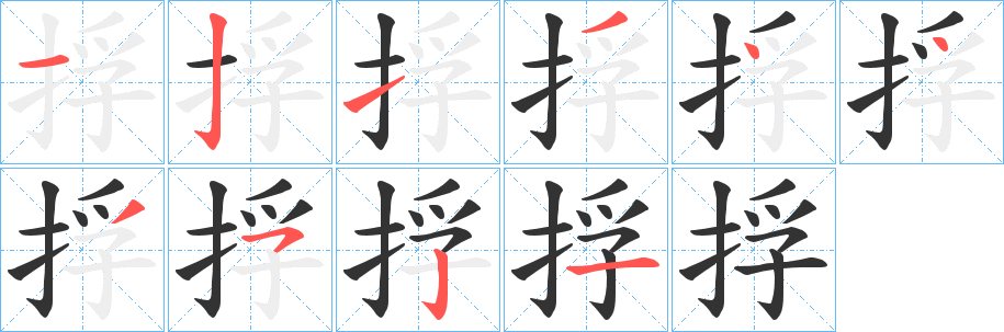 捊字的分步写法
