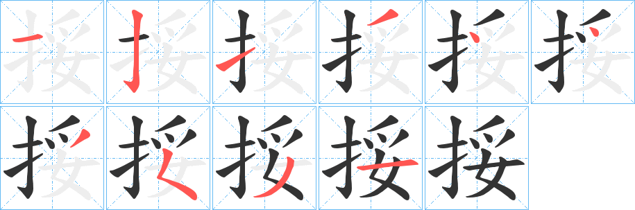 挼字的分步写法