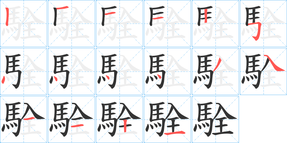 駩字的分步写法