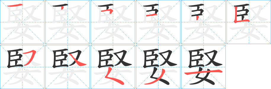 婜字的分步写法