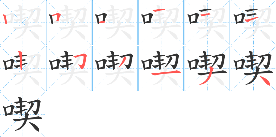 喫字的分步写法