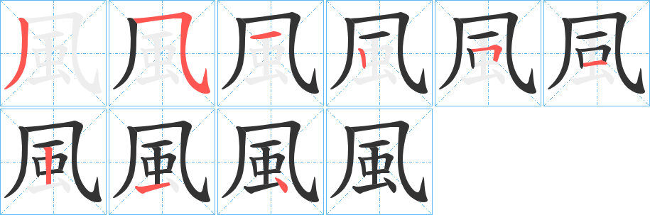 風字的分步写法