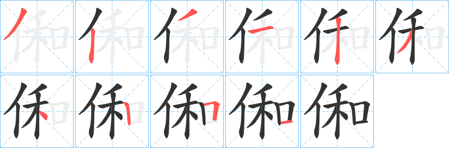 俰字的分步写法