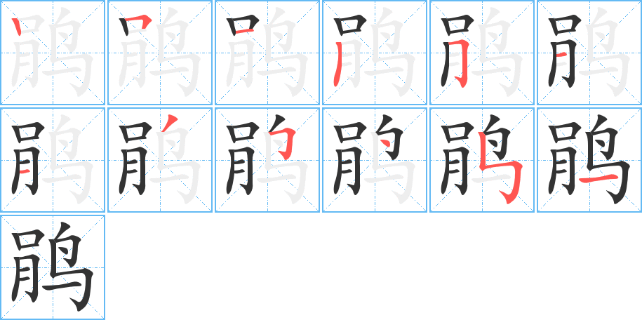 鹃字的分步写法