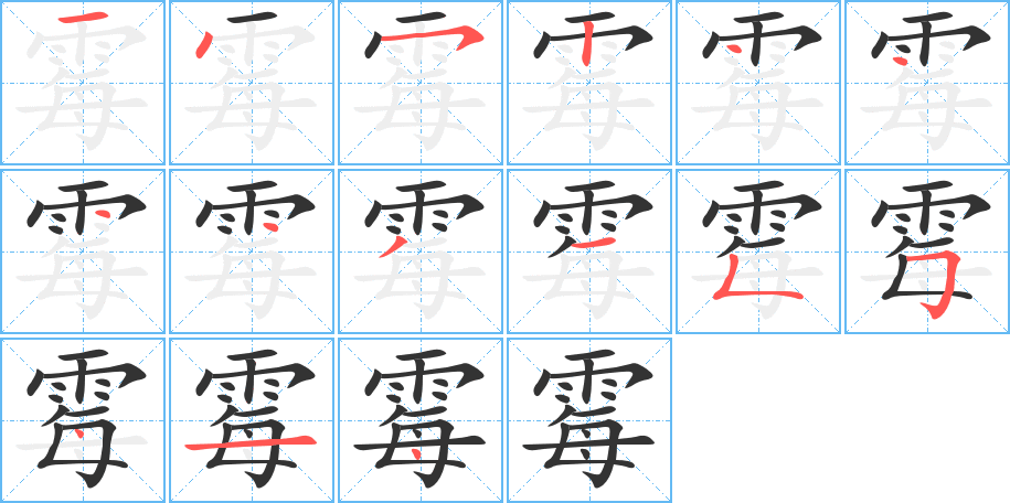 霉字的分步写法