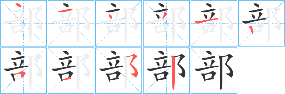 部字的分步写法