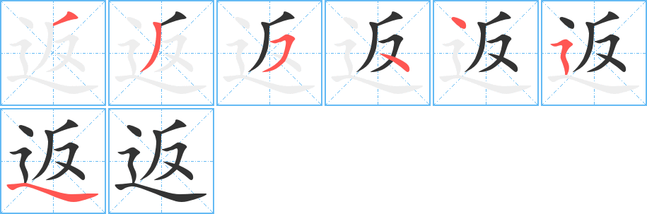 返字的分步写法