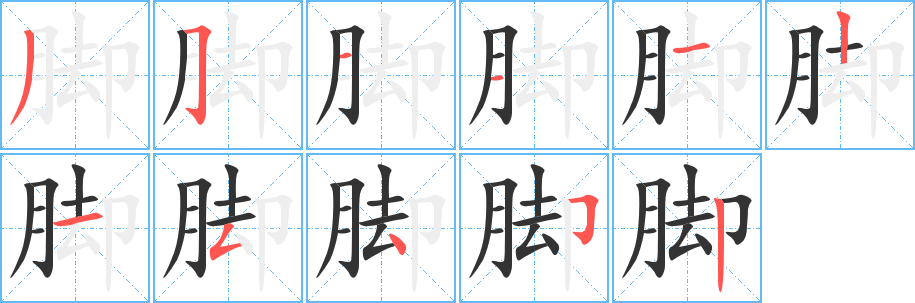 脚字的分步写法