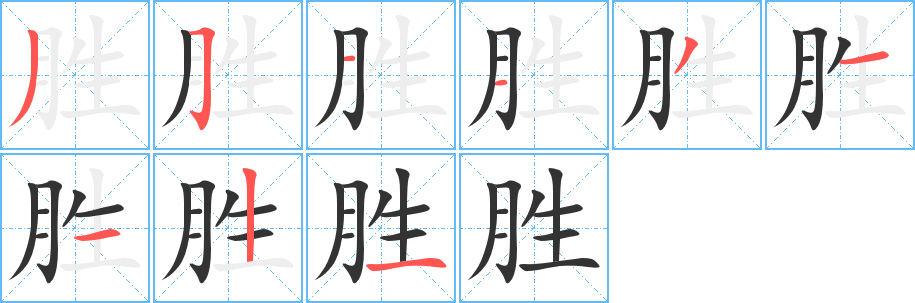 胜字的分步写法