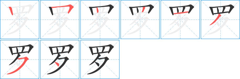 罗字的分步写法