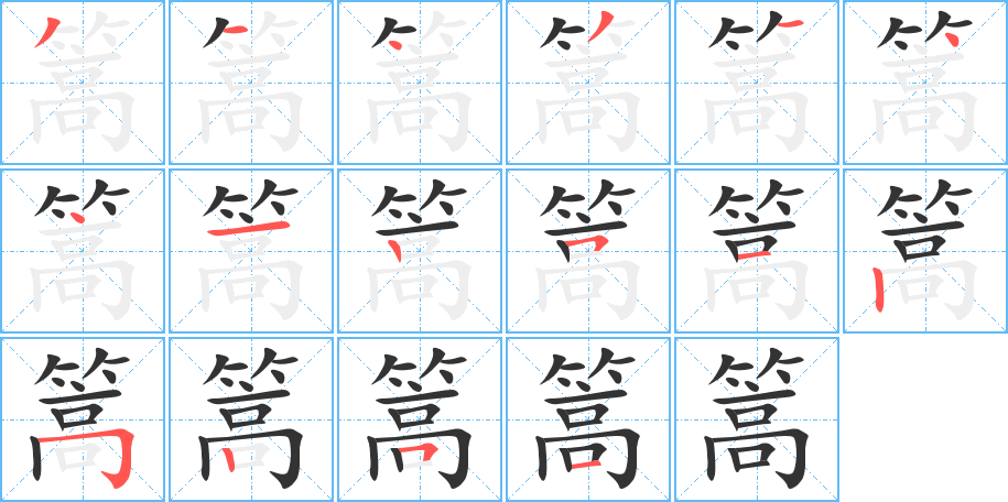 篙字的分步写法