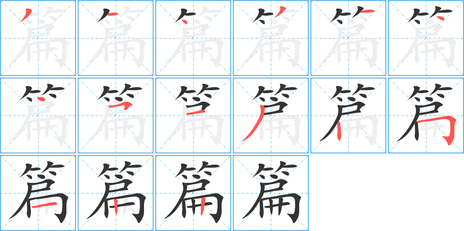 篇字的分步写法