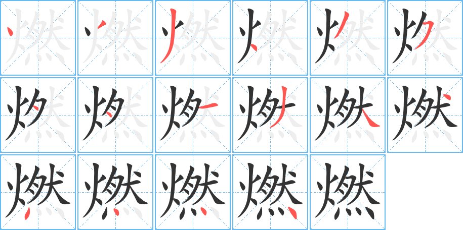 燃字的分步写法