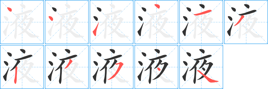 液字的分步写法