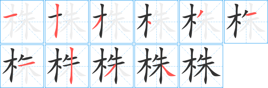 株字的分步写法