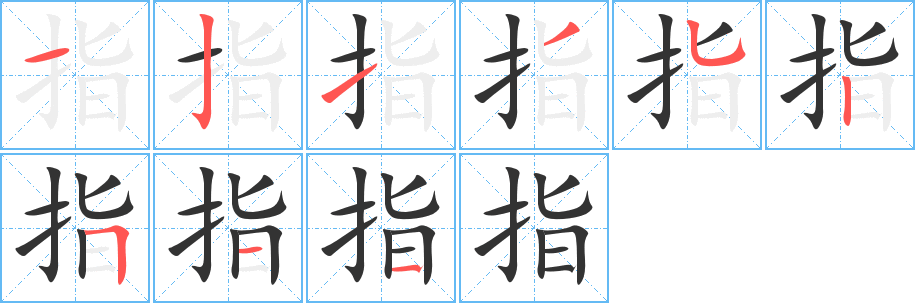 指字的分步写法