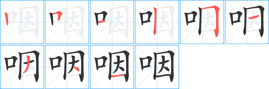咽字的分步写法