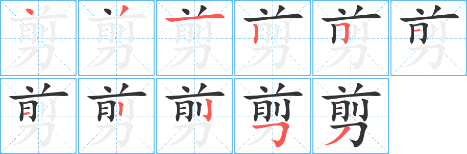 剪字的分步写法
