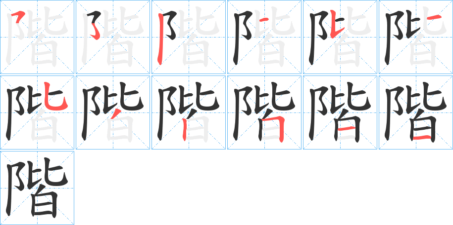 階字的分步写法