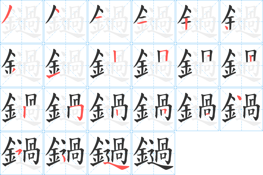 鐹字的分步写法