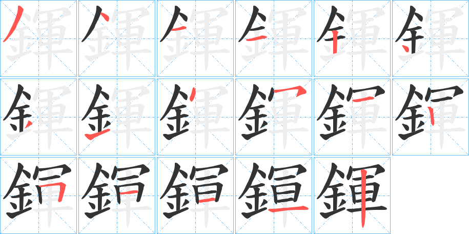 鍕字的分步写法