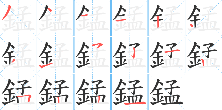 錳字的分步写法