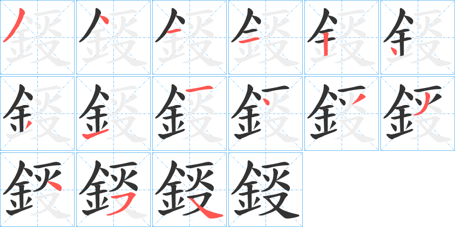 鋄字的分步写法