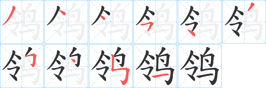 鸰字的分步写法