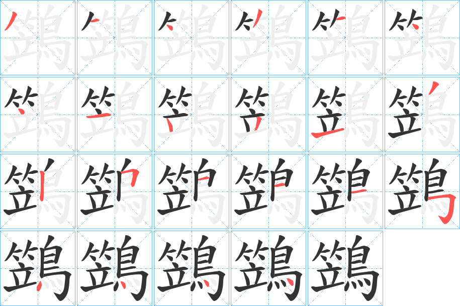 鷑字的分步写法