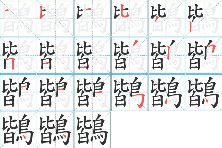 鶛字的分步写法